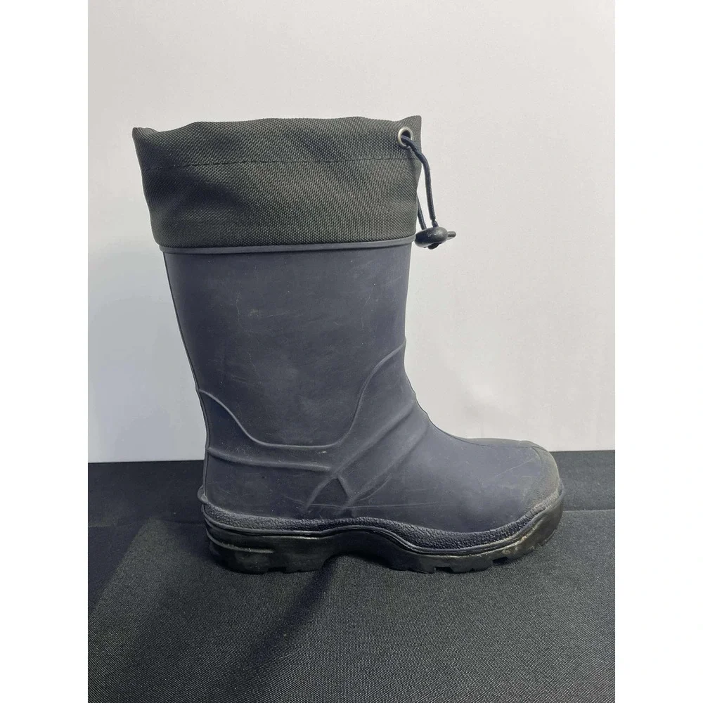 Kids Blue Rubber Rain Boots with Drawstring Cuff‎ Size 11